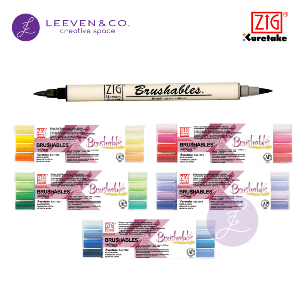 

ZIG KURETAKE MEMORY SYSTEM BRUSHABLES SET 4 COLORS