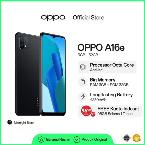 PROMO HP MURAH OPPO A16E RAM 3/32GB GARANSI RESMI ORIGINAL BERGARANSI