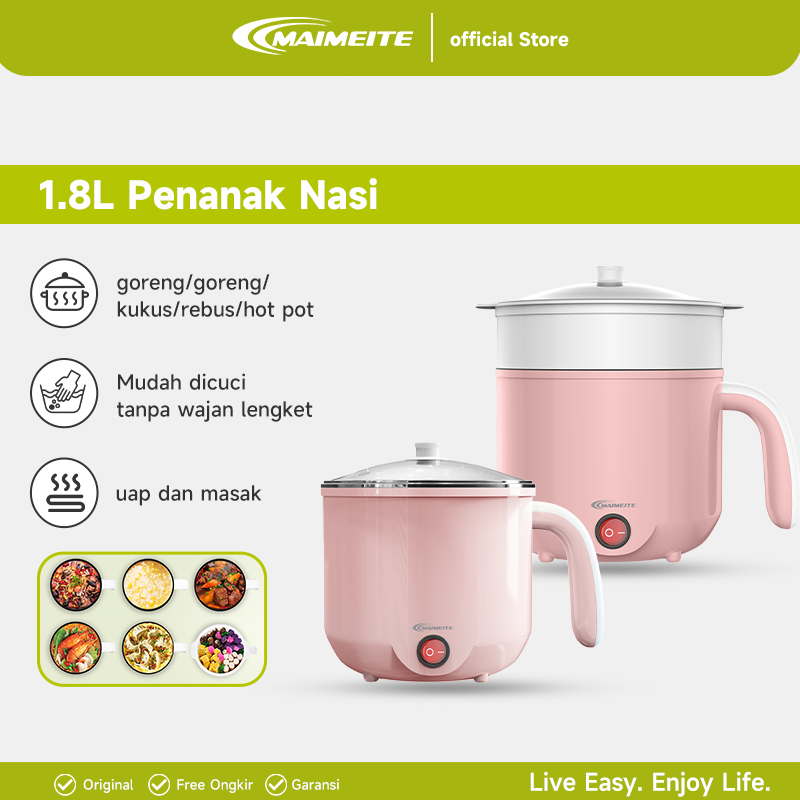 MAIMEITE Rice Cooker Low Watt Magic Com Mini Portable Travel Version Student Version 1.8L Rice Cooke