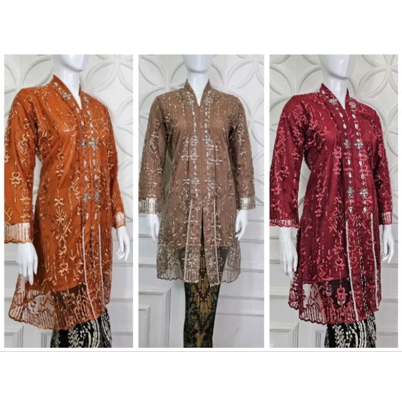 Kebaya Kartini Tunik Payet / Kebaya Tille Payet / Kebaya Tunik Payet Modern / Kebaya Payet Elegan / 