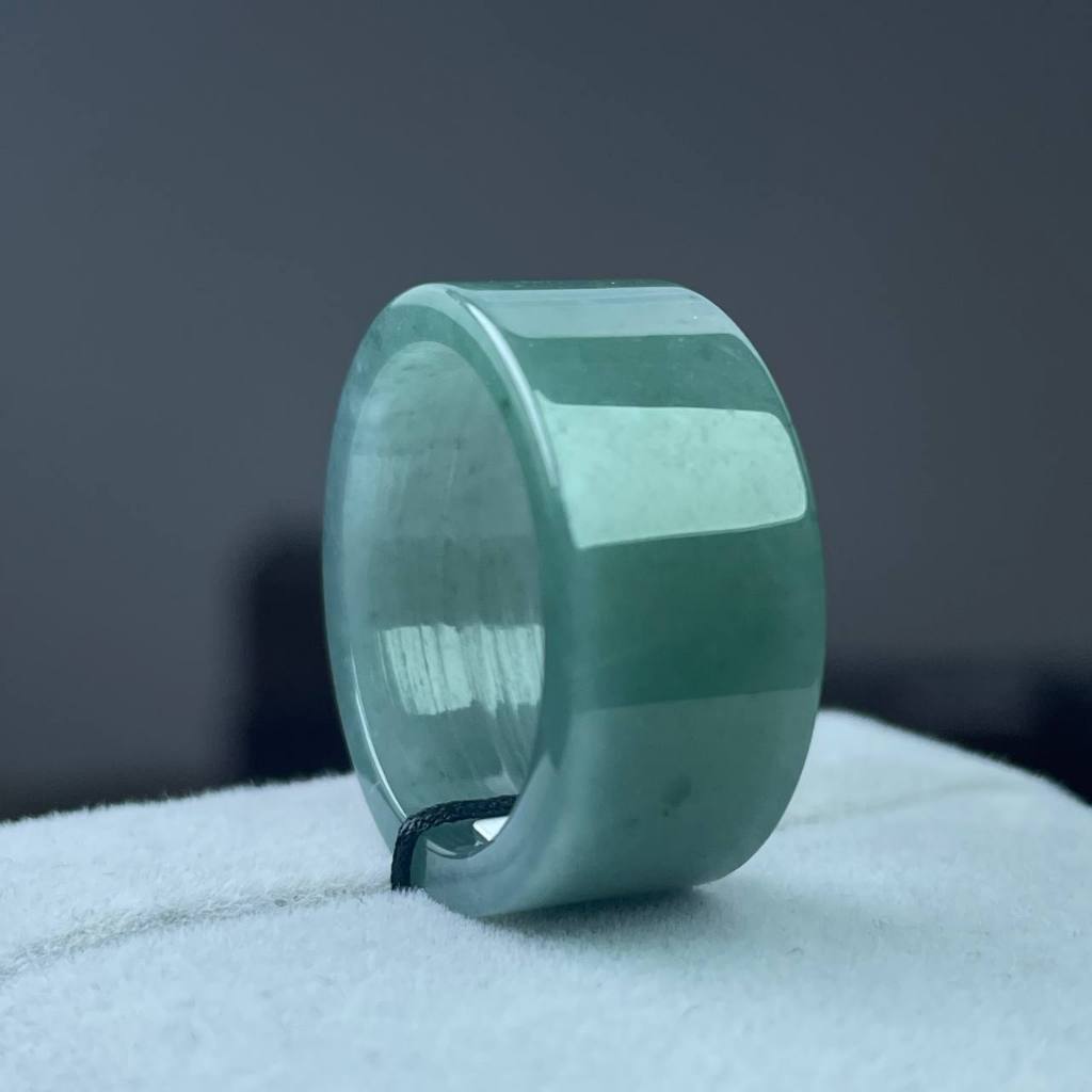 CINCIN BATU GIOK RAJA FLAT NATURAL JADEITE JADE TYPE A ASLI BURMA BERSERTIFIKAT