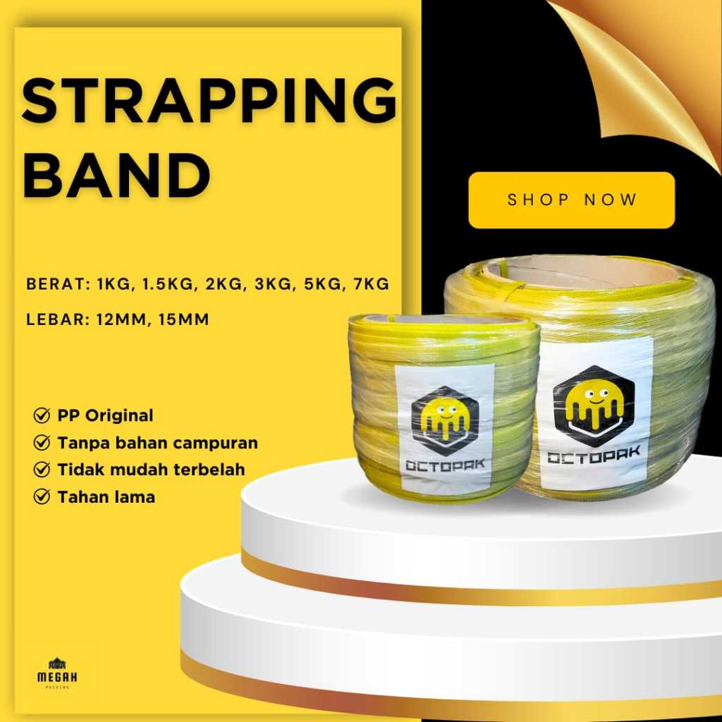 

Tali Straping Band |15mm 1,5kg | Warna Kuning |Termurah