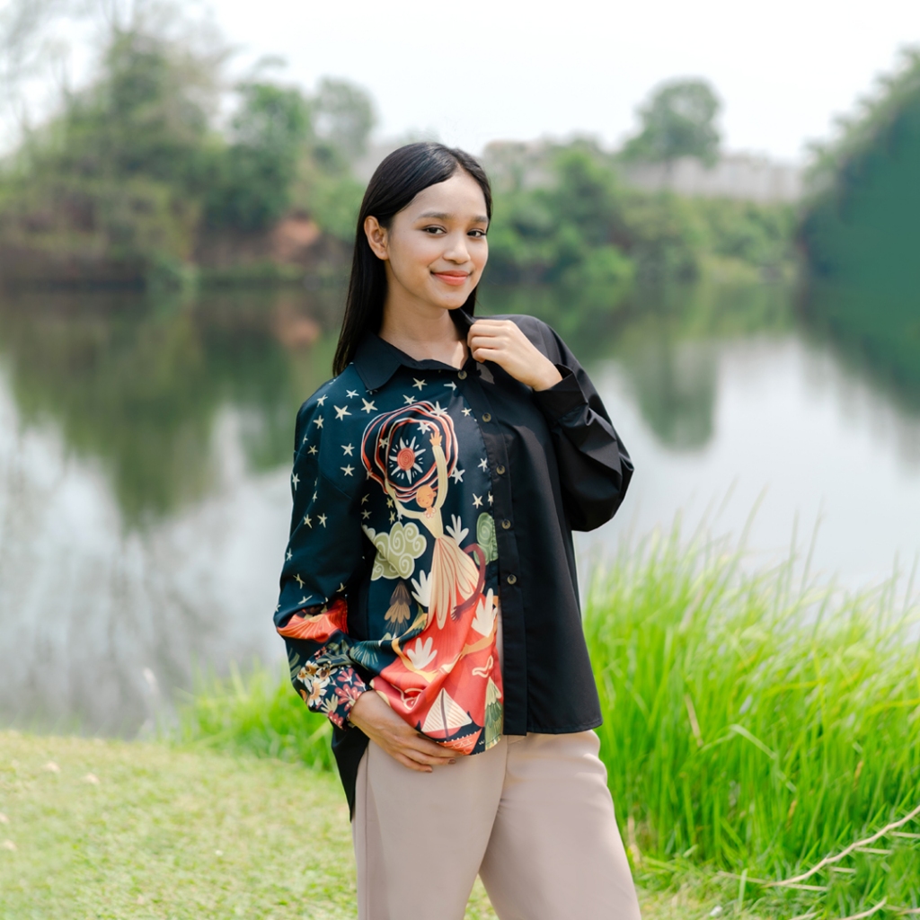 SOVLO Rania Oversized Shirt - Kemeja Panjang Wanita