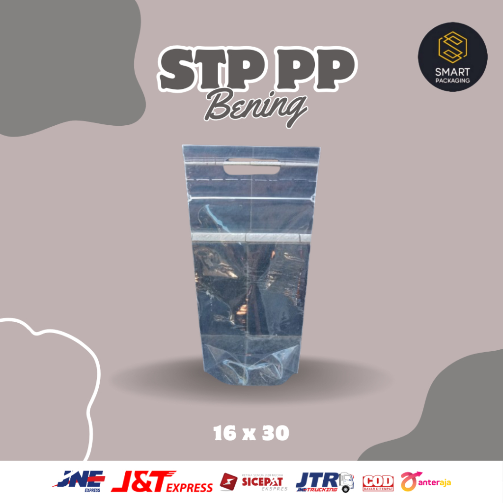 Standing Pouch/ plastik/plastik klip STP 16x30 16 x 30 single seal 100pcs