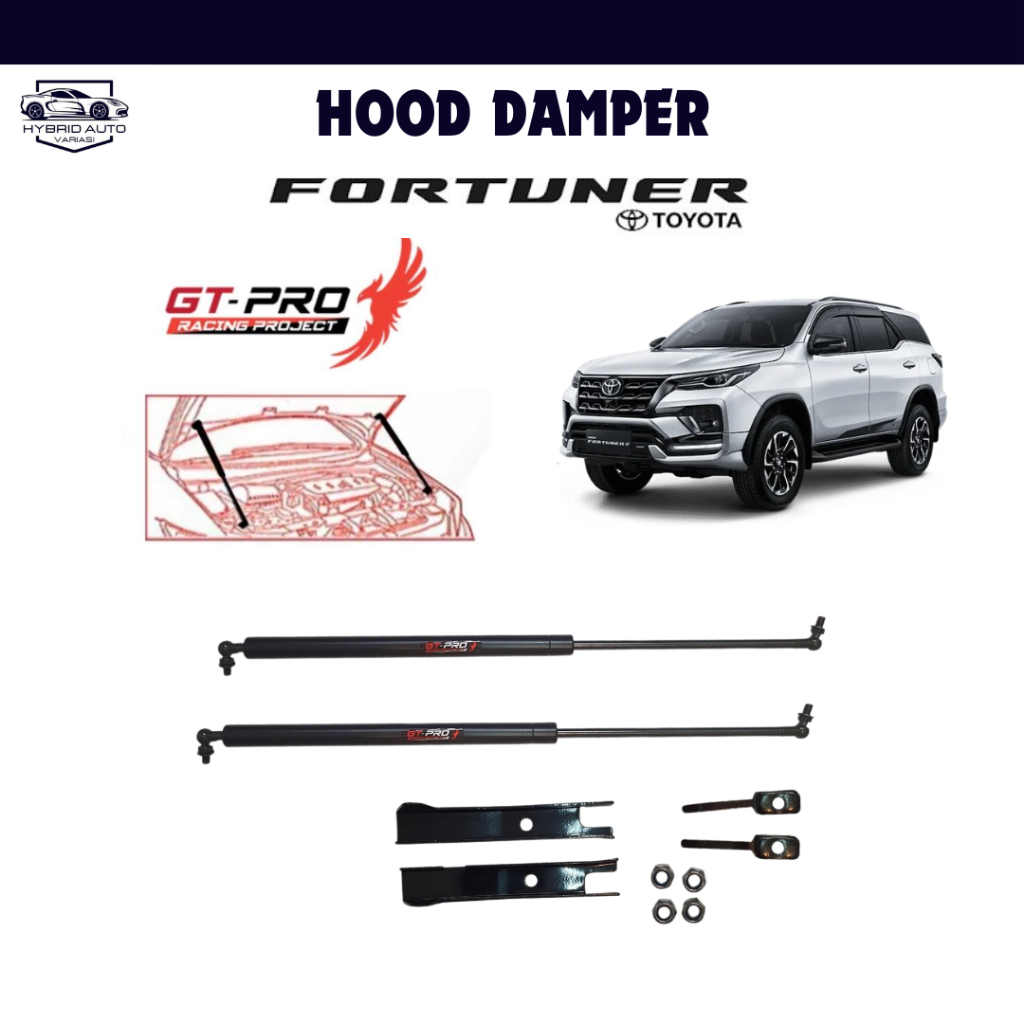 Shock Kap Mesin Hidrolik Hood Damper Fortuner Vrz gr 2016-2024 Engine Hidrolik Kap Mesin