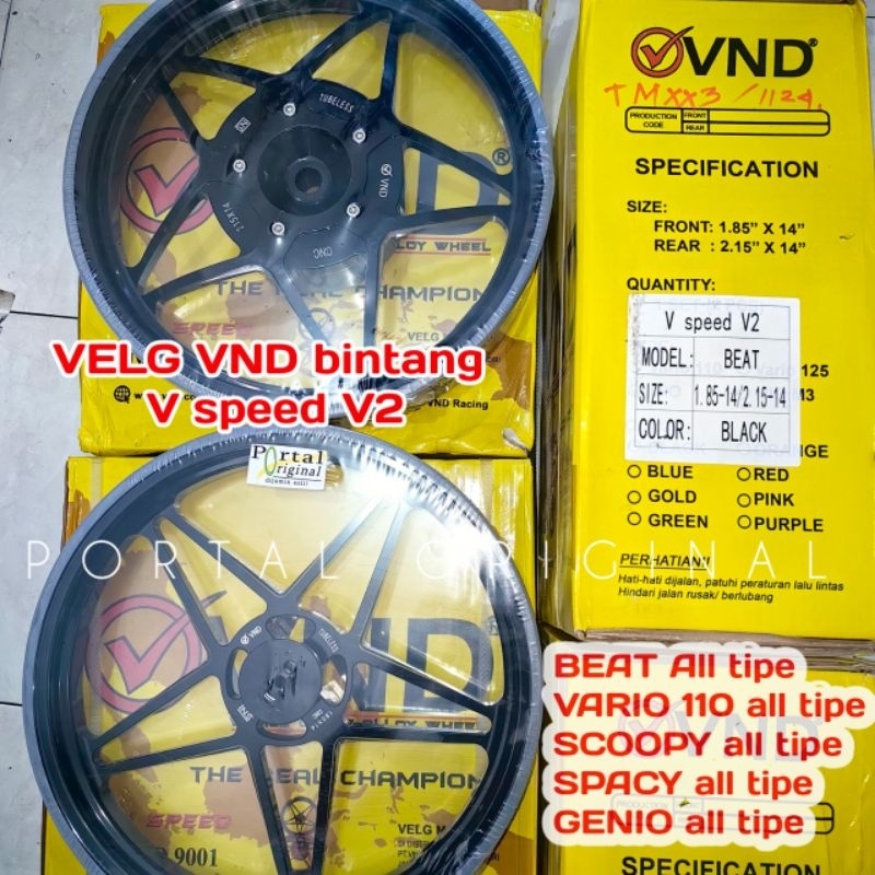 Velg VND Vspeed V2 Gen 2 Vario 110 beat scoopy spacy genio old 185x14/215x14 Racing veleg bintang