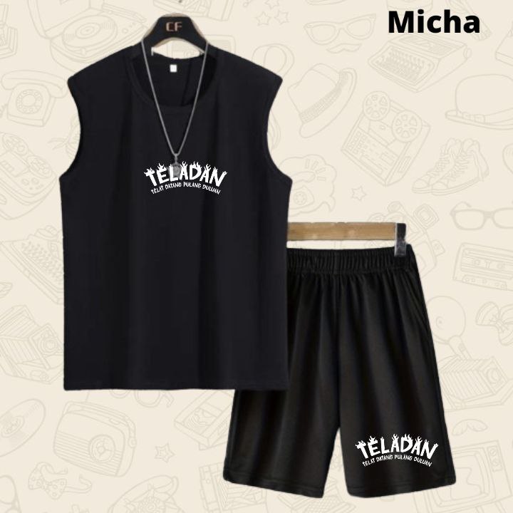 STELAN PRIA  / PAKAIAN PRIA KEREN / SINGLET SIMPLE PRIA / CELANA PENDEK PRIA