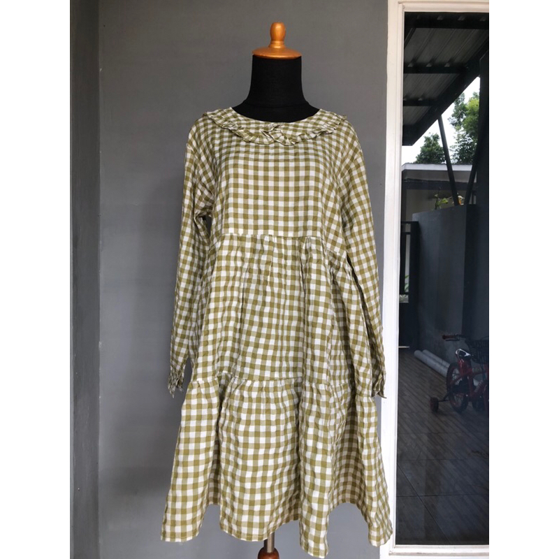 Tunic motif kotak kotak