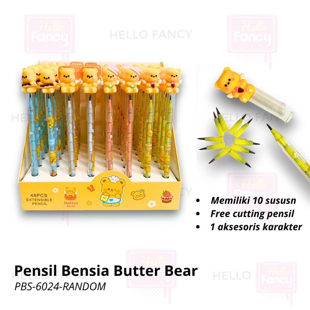 

Pensil Bensia Fancy Karakter BUTTER BEAR / Pensil sambung Susun PBS-6024