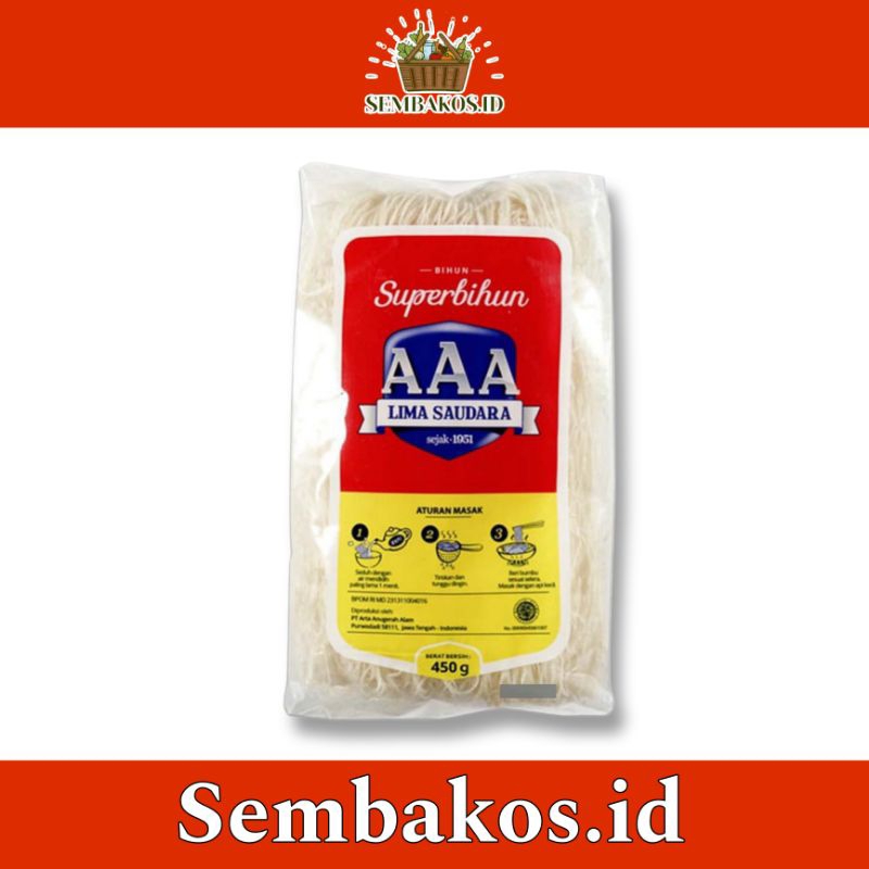 

SuperBihun | Bihun AAA Lima Saudara | Bihur Beras 450g | Bihun Beras 220g