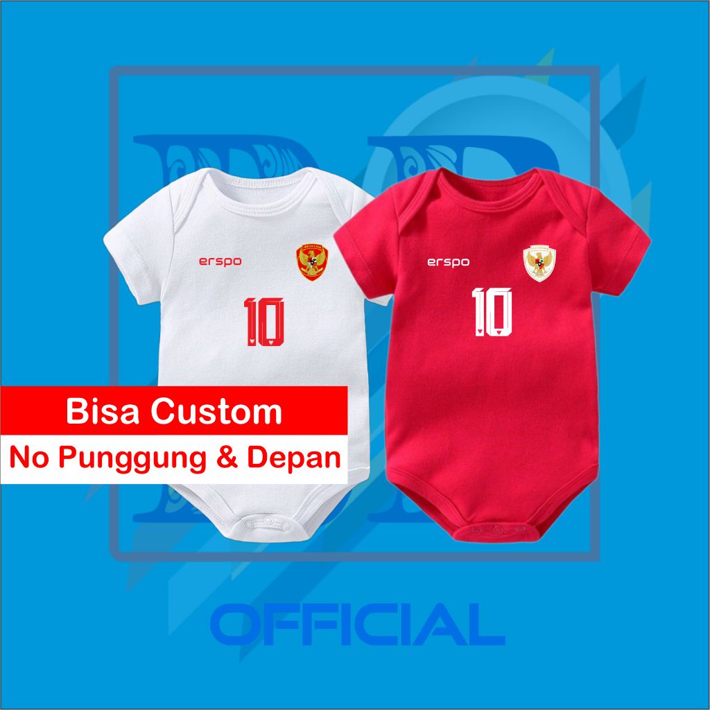Baju bayi jumper baby BAND TIMNAS INDONESIA 2024 - JERSEY BAYI CUSTOM PSSI TIMNAS kaos bayi laki-lak