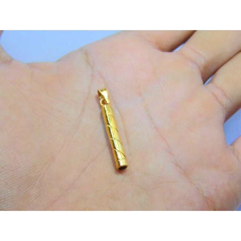liontin emas muda model bambu