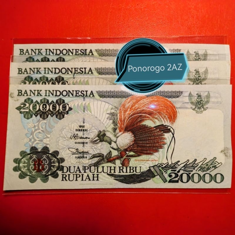 20000 rupiah gambar cendrawasih ada noda