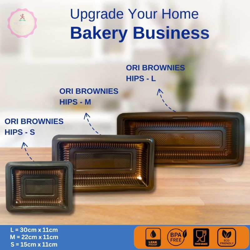 isi 10pc Mika Kotak Brownies all size/mika brownies S/mika brownies M/mika brownies L