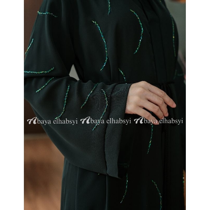 BESTPROMO Exclusive Abaya 1103 Fursan Gamis Arab Hitam Kwalitas Boutique busui by Abaya elhabsyi