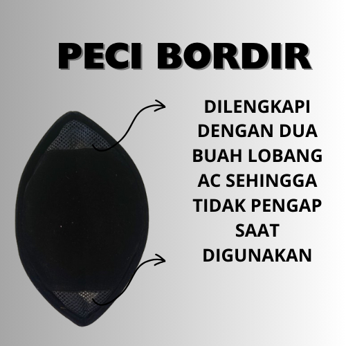 peci bordir/peci kopiah hitam/songkok hitam bordir motif baru