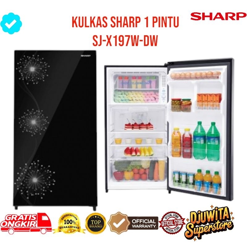 KULKAS SHARP 1 PINTU SJ-X197W-DW 185 LITER
