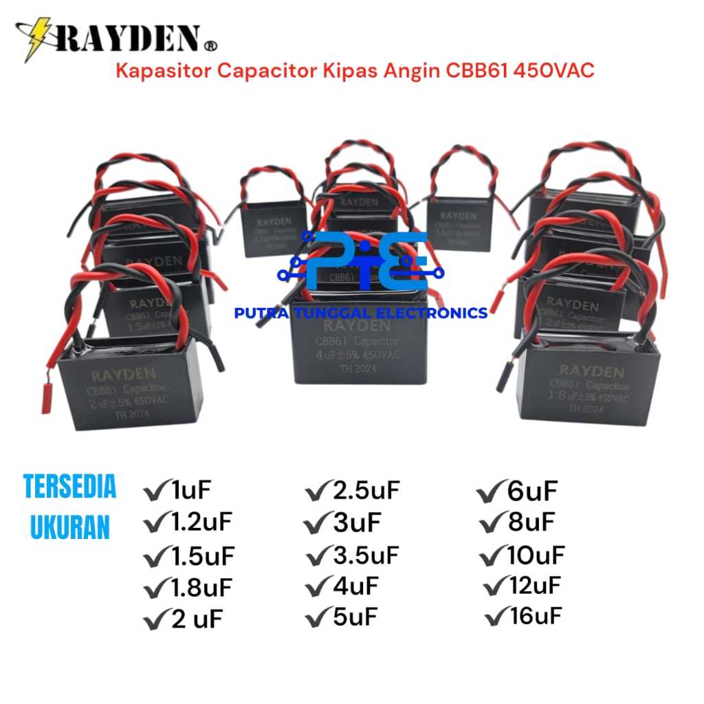 Kapasitor Capacitor Kipas Angin CBB61 450VAC