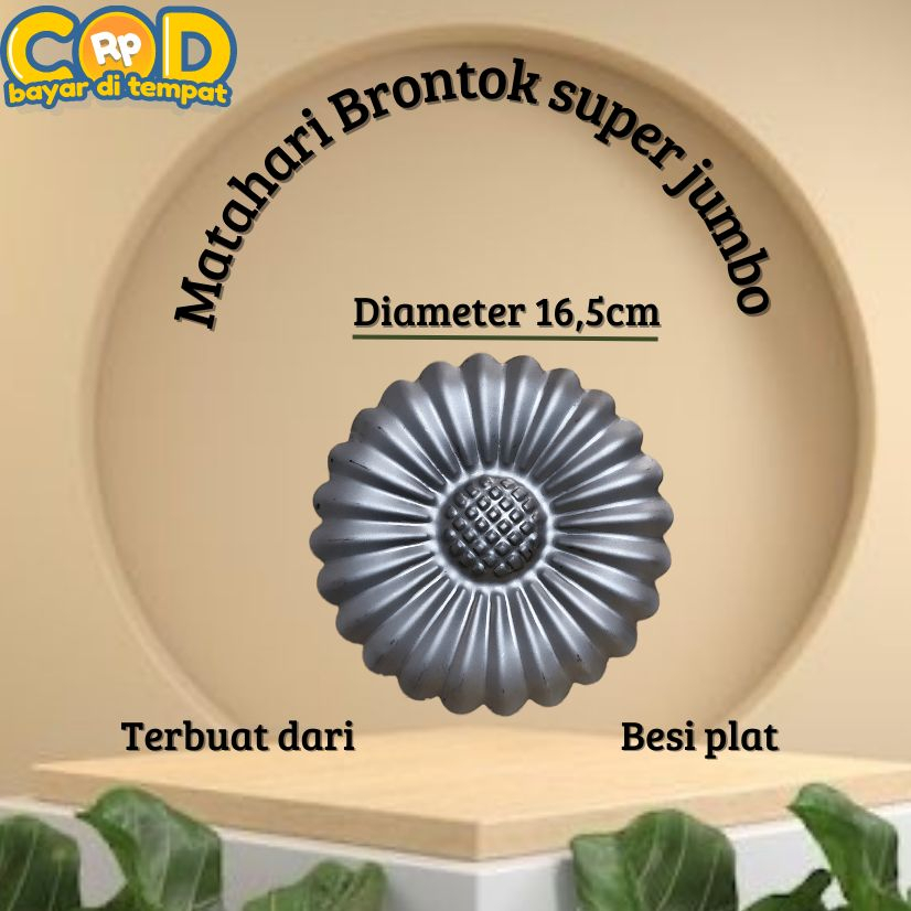 bunga matahari brontok super jumbo aksesoris ornamen hiasan pagar besi
