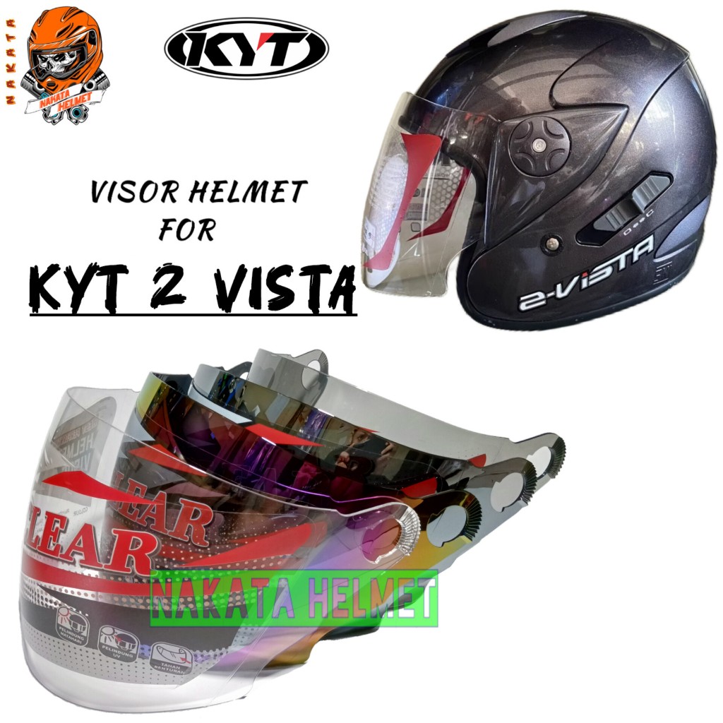 Kaca helm KYT 2 VISTA | visor helmet kyt 2vista warna pelangi silver hitam bening