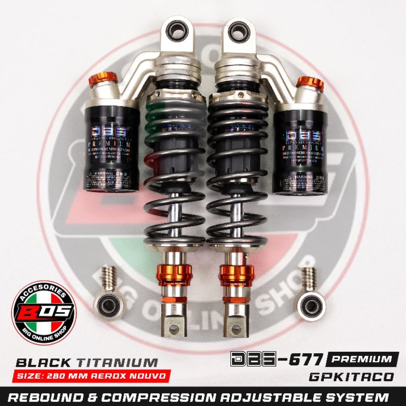 shock DBS 677 Ukuran 280mm Untuk motor AEROX NOUVO Jupiter Vega ZR Vega R Alfa CRYPTON FIZ R  shock 