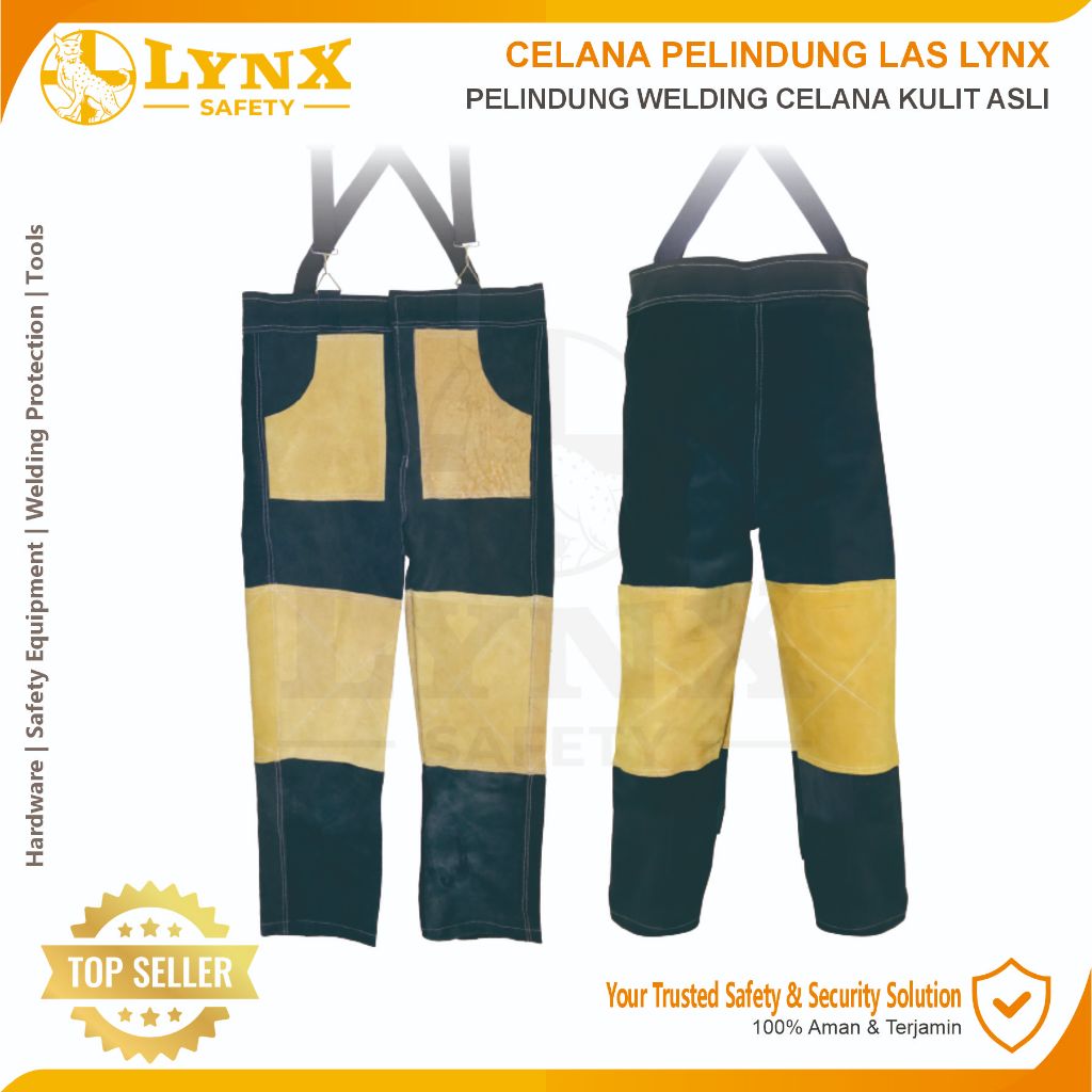 Celana Las Set Pelengkap Safety Wearpack Welding Pelindung Kulit Black Yellow Lynx