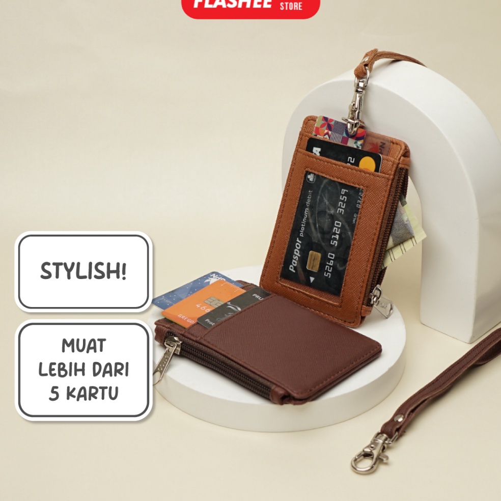 

Ready Siap Kirim Flashee ID Card Holder Resleting Name Tag Seleting Taylor Lanyard Risleting Kulit Sintetis v2
