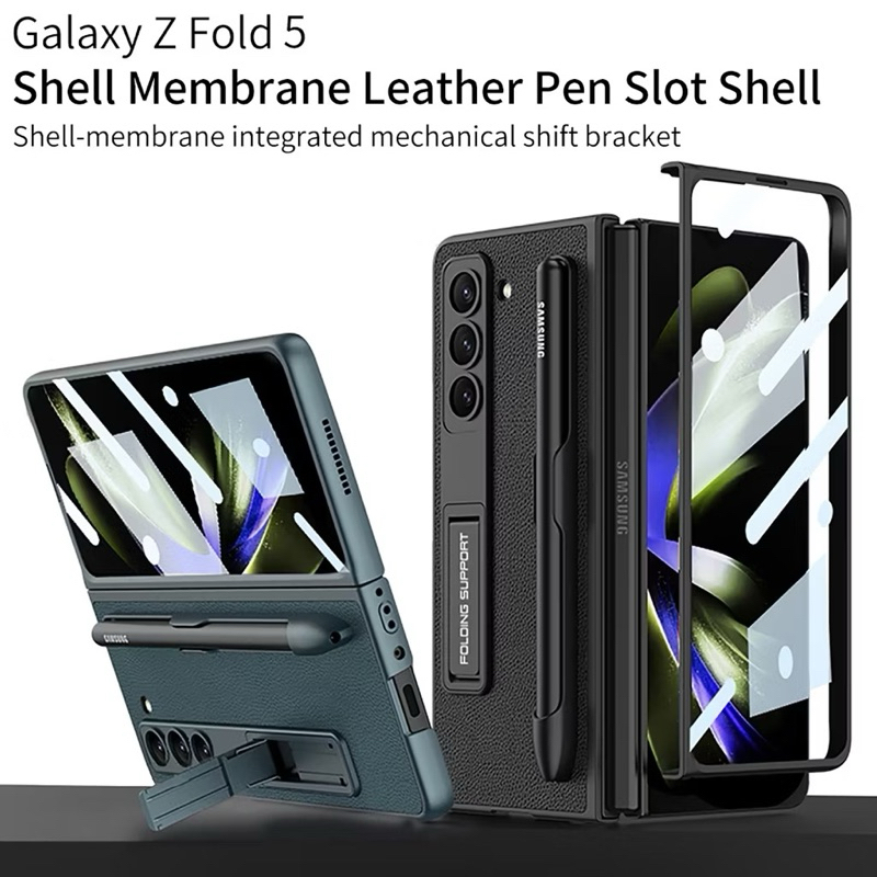 GKK Case For Samsung Fold3 Fold 3 Leather Holder With Pen Slot (TIDAK TERMASUK PEN)