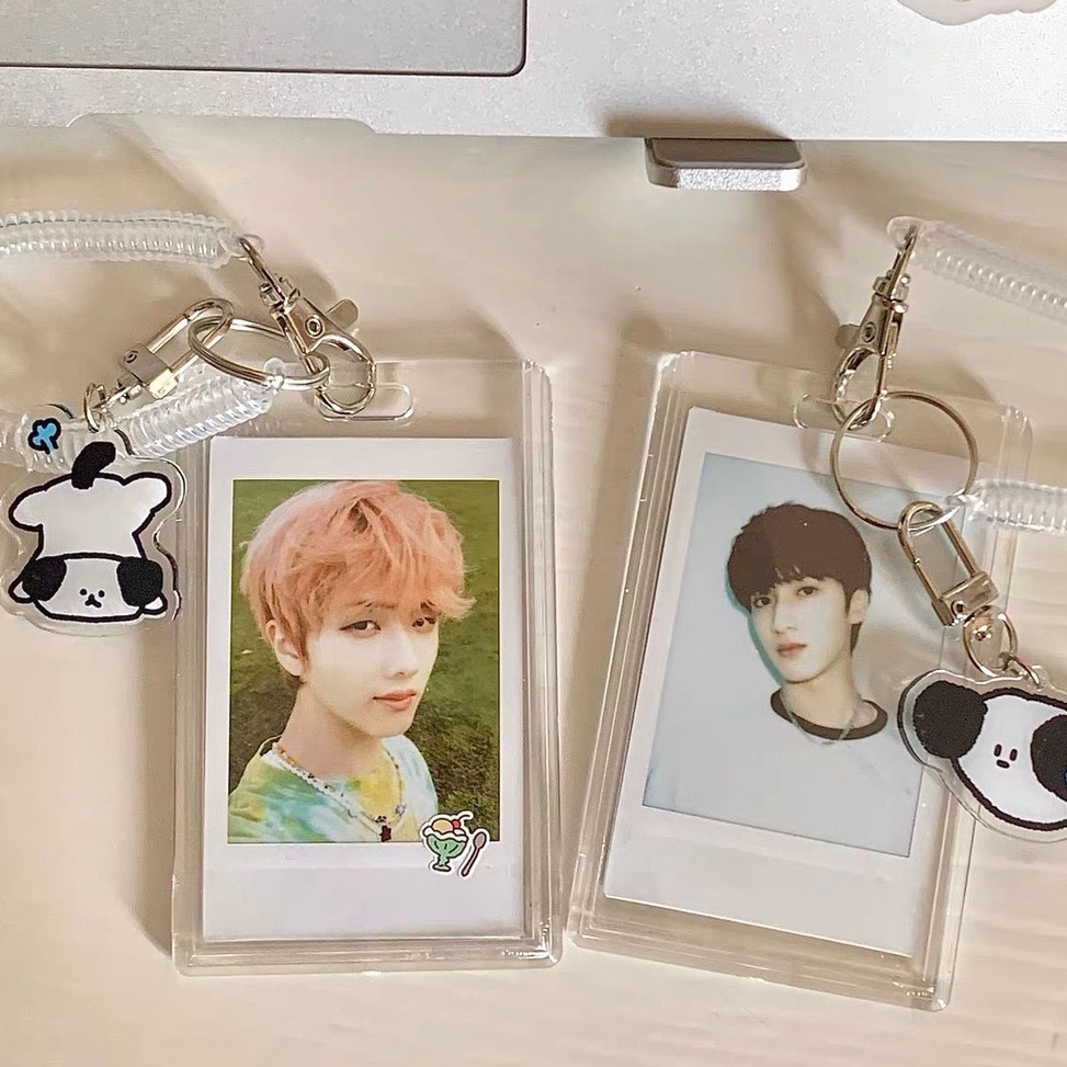 

Buruan Stok Card ProtectorCard HolderGantungan Kunci Holder Kartu Bahan Akrilik Transparan Ukuran 3 Inci