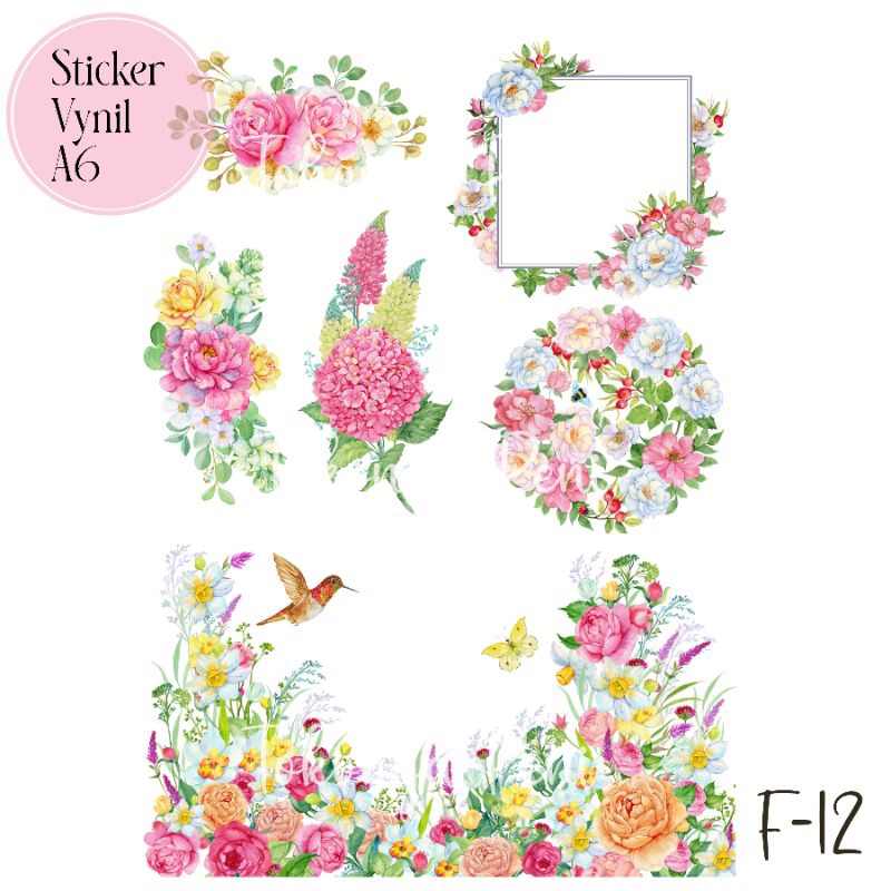 

#PROMO Sticker Sheet Vynil A6 Bunga Bunga PART 2