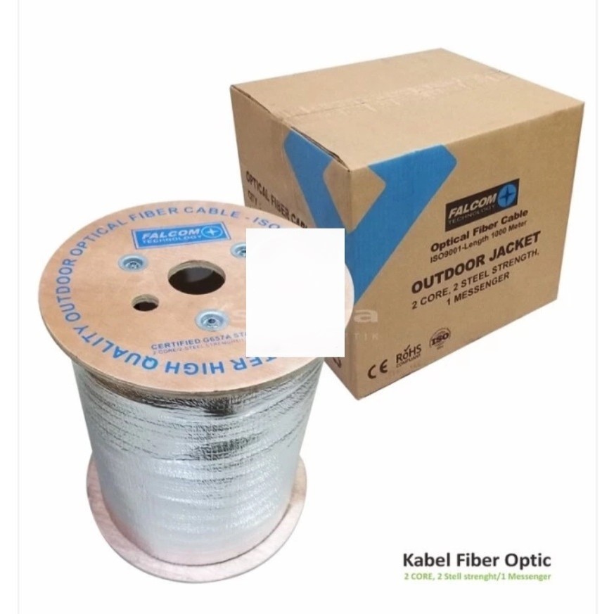Kabel FO Dropcore 2 Core 3 Seling 1000M Fiber Optik FTTH 2core 3seling Falcom