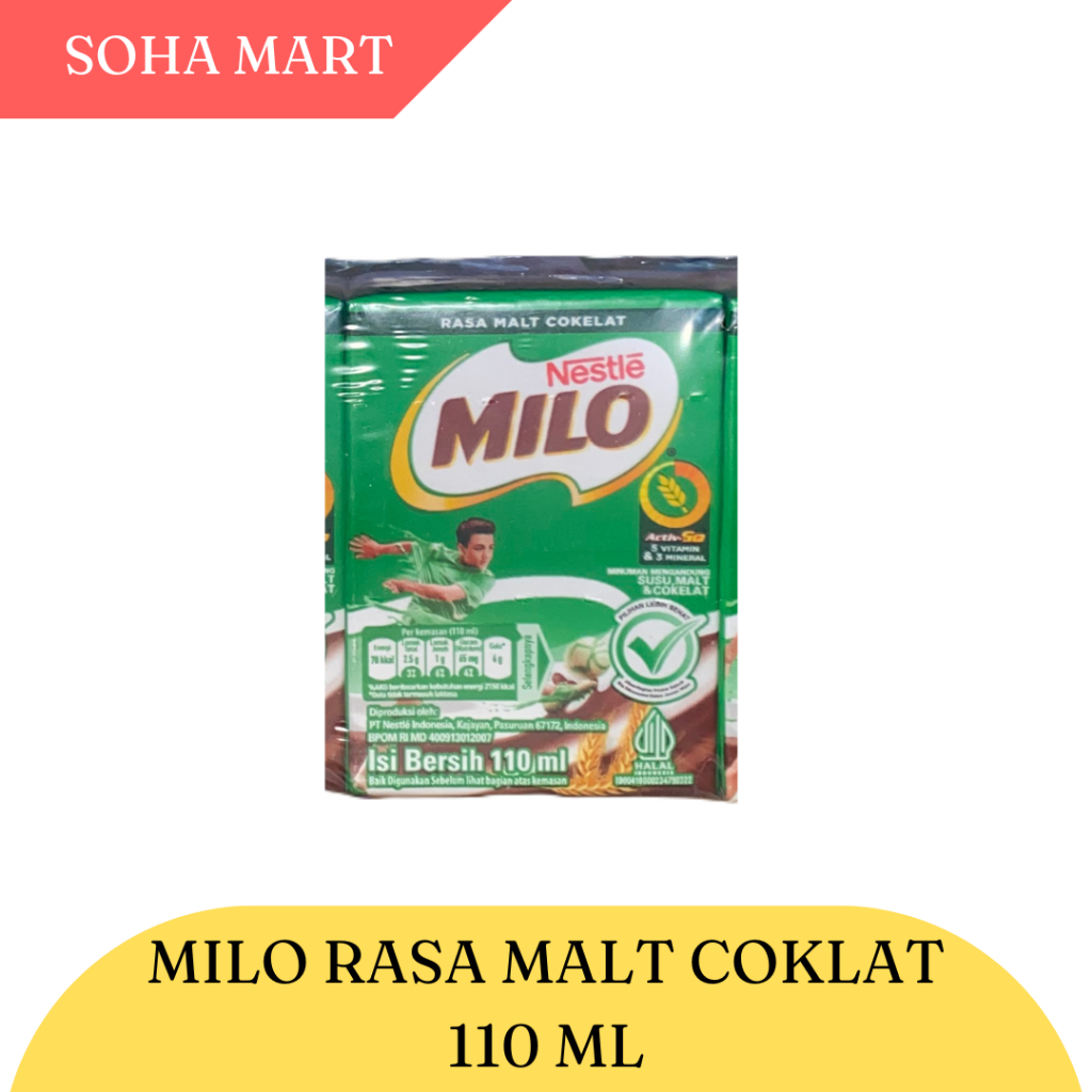 

Soha Mart Susu Milo Rasa Malt Coklat (110 ml)