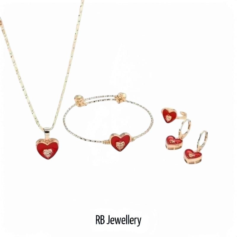 RB Jewellery - 1 Set Perhiasan Anak Lapis Emas Model Love