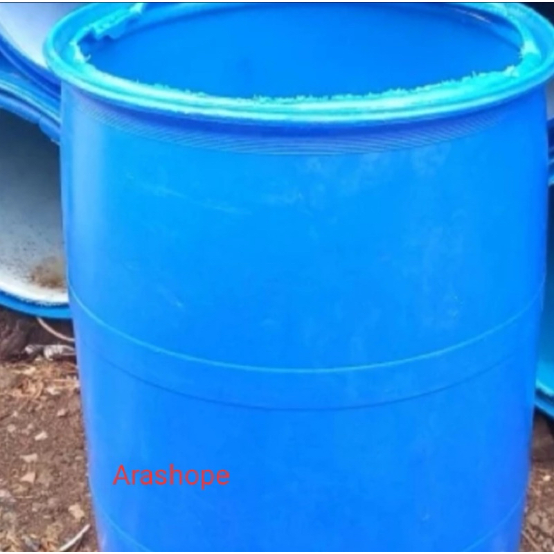 kolam ikan lele/bak air/tong drum/plentung/ember/pail/drum plastik 200 liter