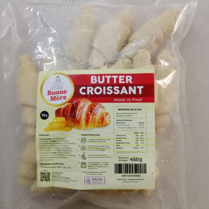 

Bonne Mere Butter Croissant Ready to Proof Isi 15 Pcs