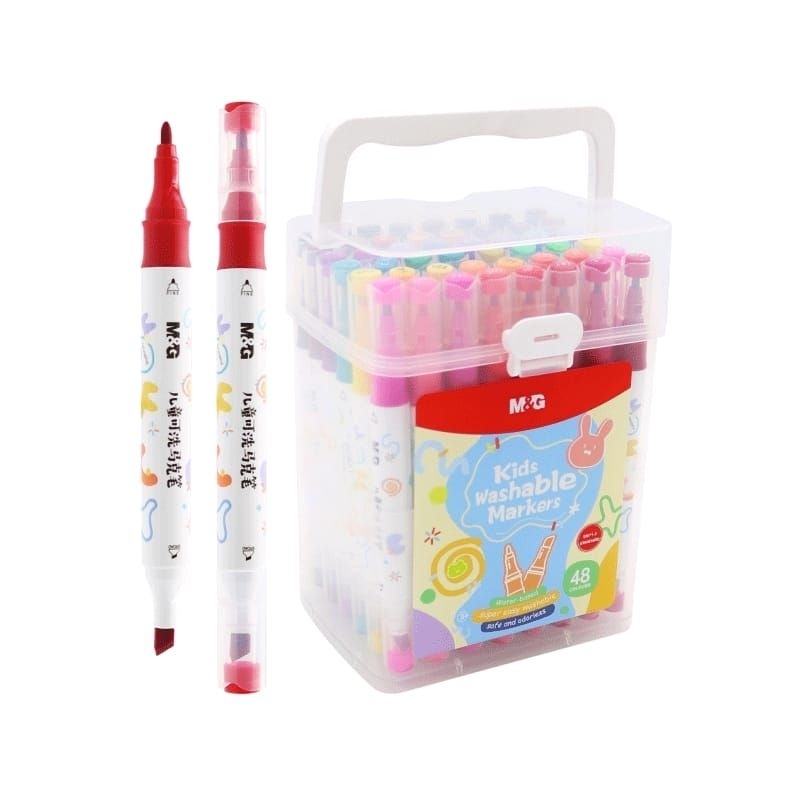 

SPIDOL WARNA ANAK 48 COLOR M&G EASY WASHABLE MARKER PEN 48 WARNA BISA DICUCI APMT3414 / SPIDOL ANAK BISA DI CUCI