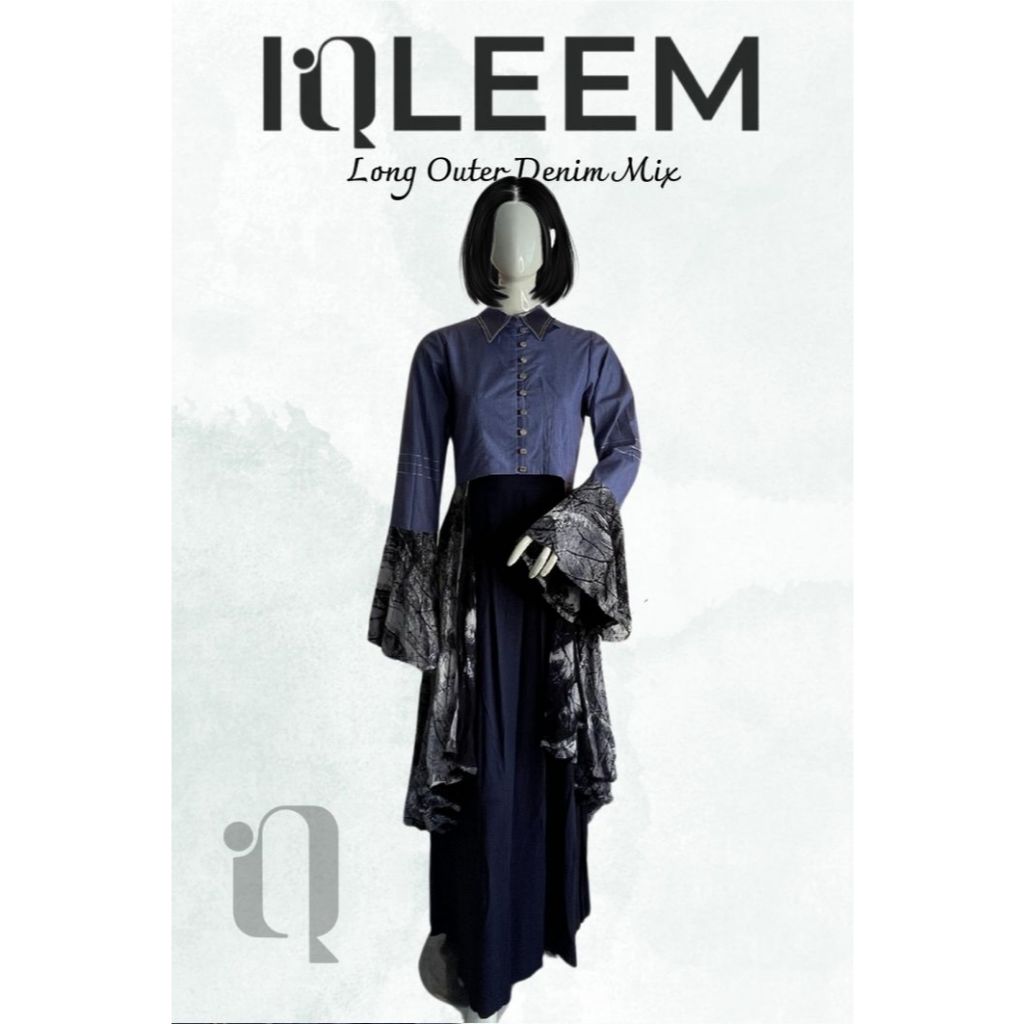 Long Outer Batik Cap Abstrak | Rinonce Outer | IQLEEM