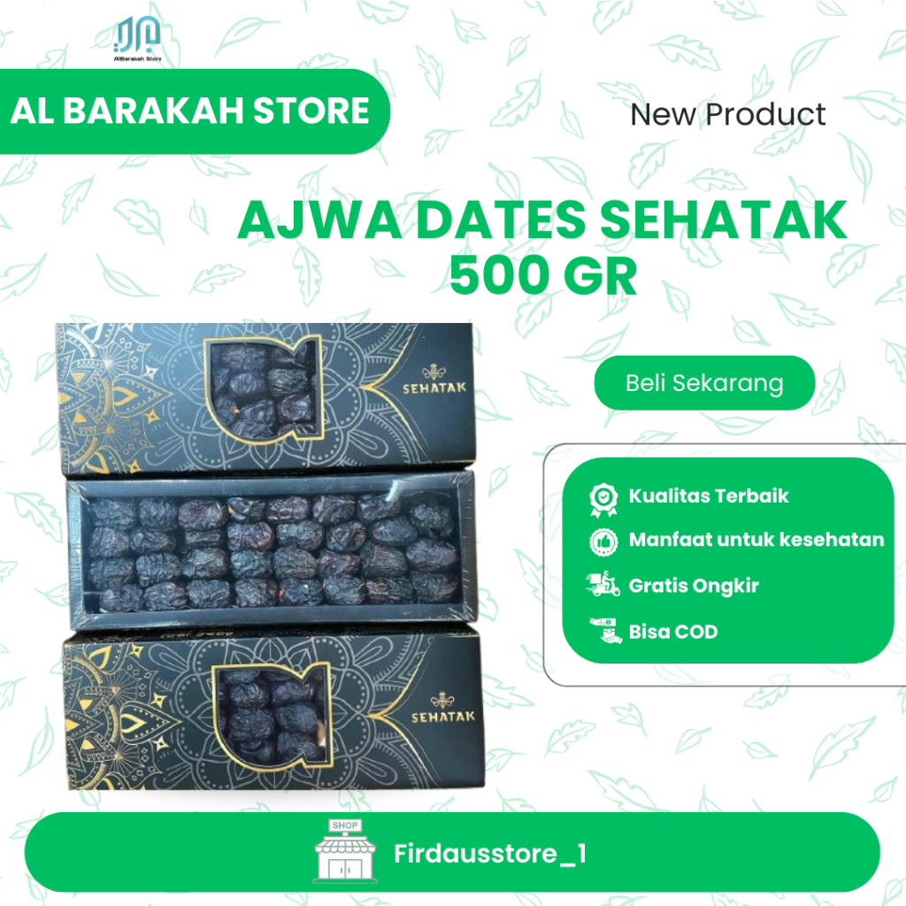 

kurma ajwa dates Sehatak 500 Gr, kurma madinah, kurma nabi original