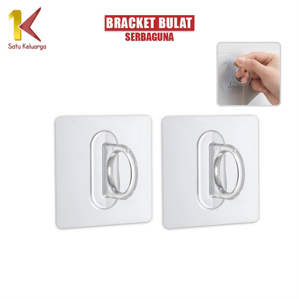 Satu Keluarga Gantungan Bracket Bulat Serbaguna C1087 Gantungan Tempel Magic Hook Fleksibel Dinding