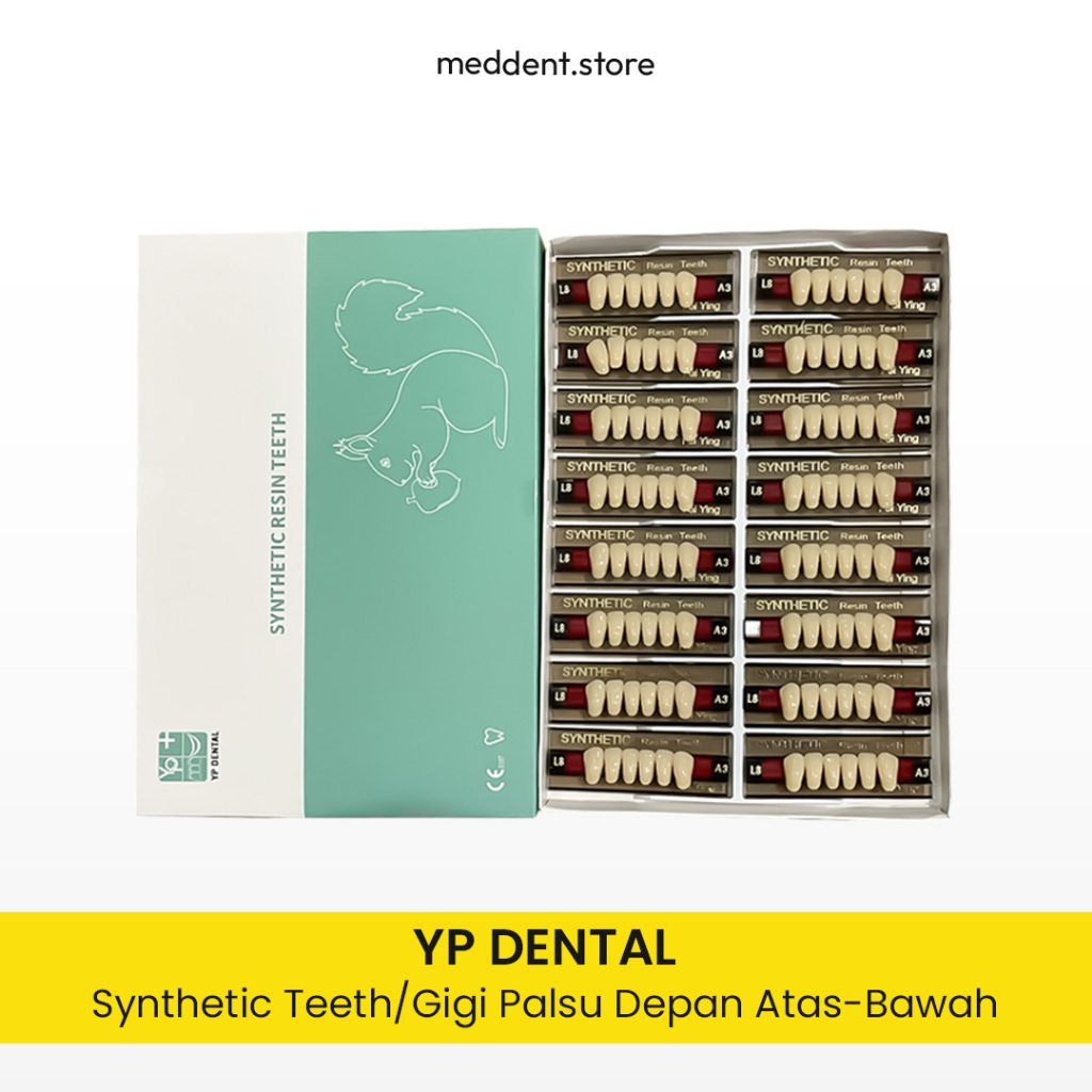 Meddent - YP Dental Gigi Sintetis Gigi Palsu Depan Bawah 1 Box