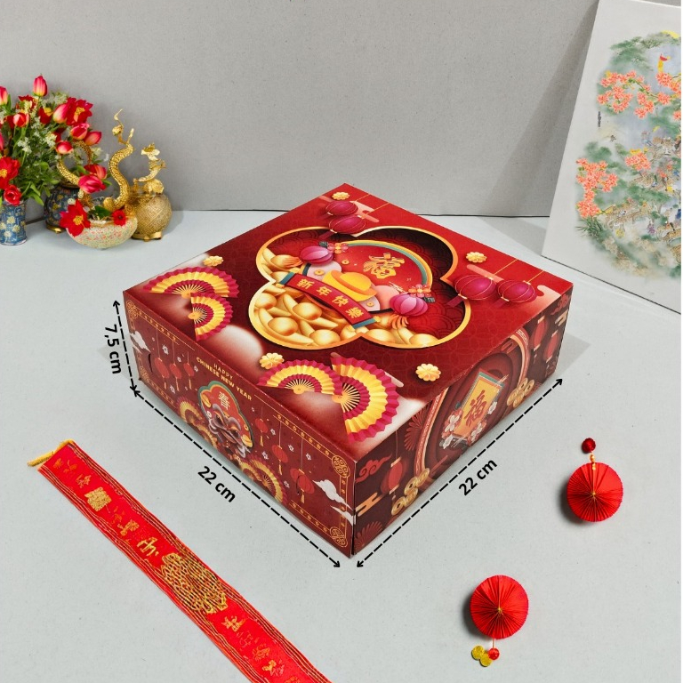 

( 10 Pcs ) Fuji Box Dus Box Kotak Kue Hampers Packaging imlek 22 x 22 x 7,5 Premium