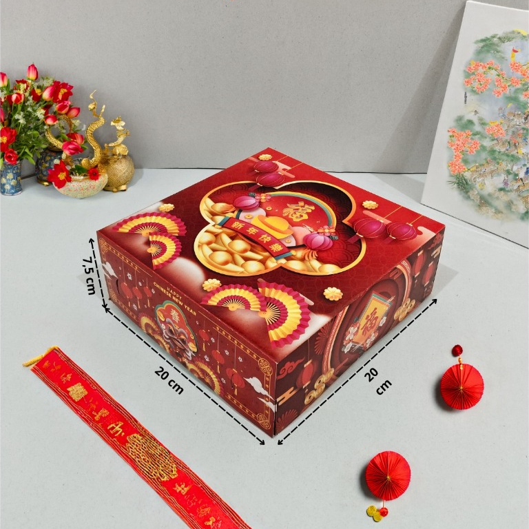 

( 10 Pcs ) Fuji Box Dus Box Kotak Kue Hampers Packaging imlek 20 x 20 x 7,5 Premium