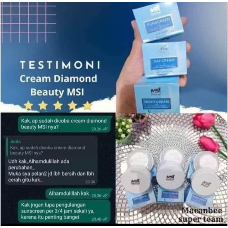 COD Ecer² MSI Cream Siang, Malam, Sunscreen Wajah Alami, Original 100%