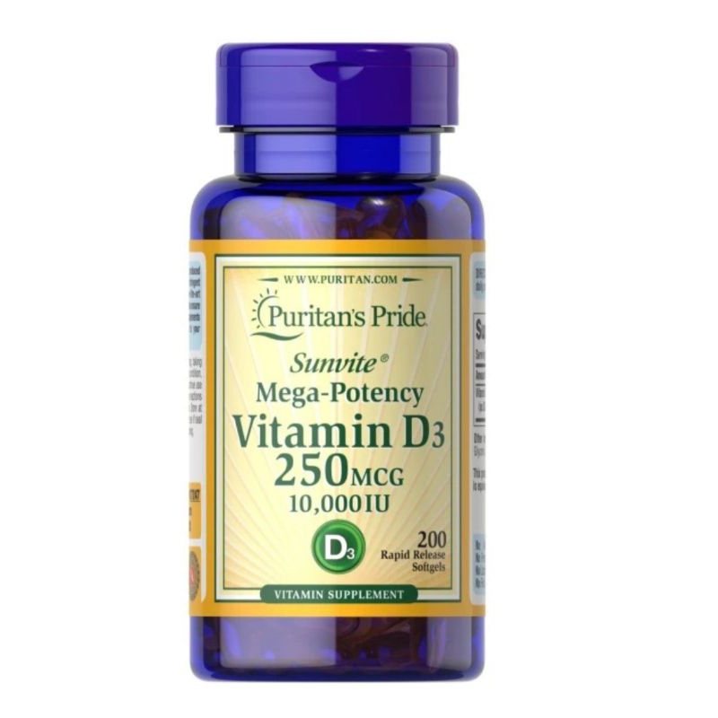 Puritan's Pride Vitamin D3 250 MCG 10,000 IU 200.softgel