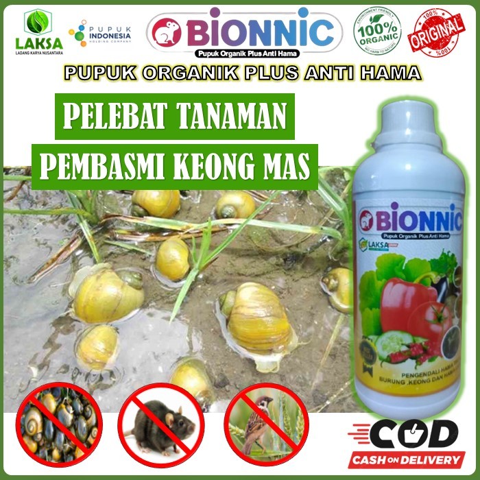 Obat semprot pembasmi keong mas terbaik - Pupuk organik Cair pelebat tanaman BIONNIC PUPUK ORGANIK P