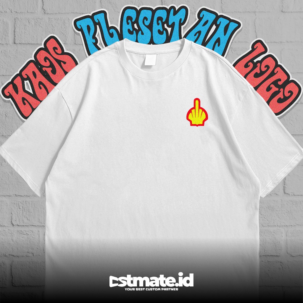 BAJU / KAOS / TSHIRT / PLESETAN LOGO SHELL (Custom Desain)