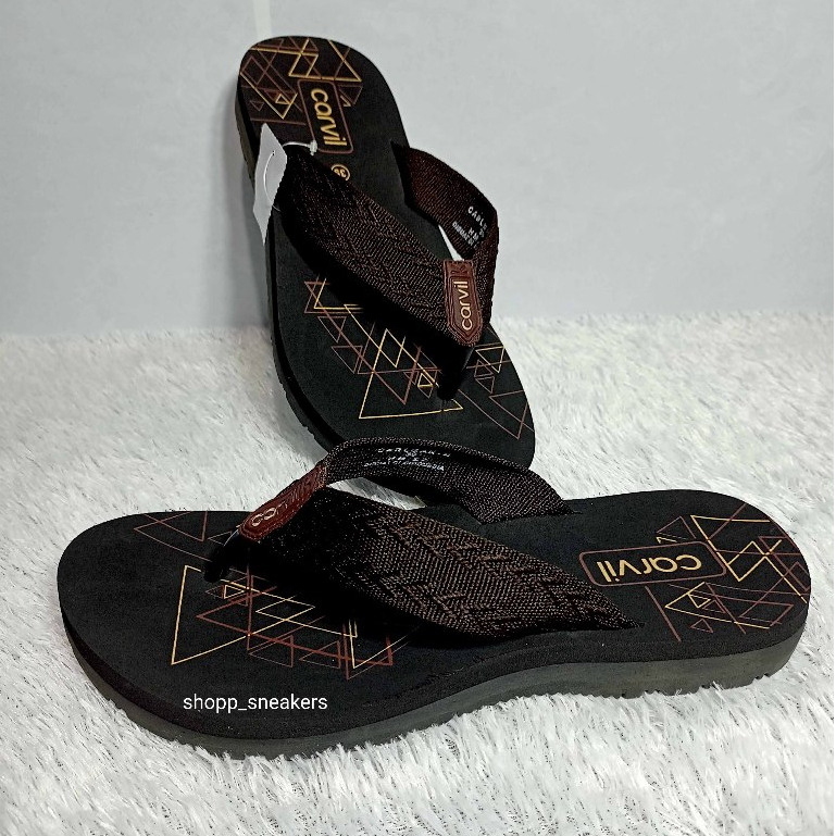 sandal jepit keren anti air uk. 33_44 carvil terbaik mode terbaru sandal original brown beige cewe c