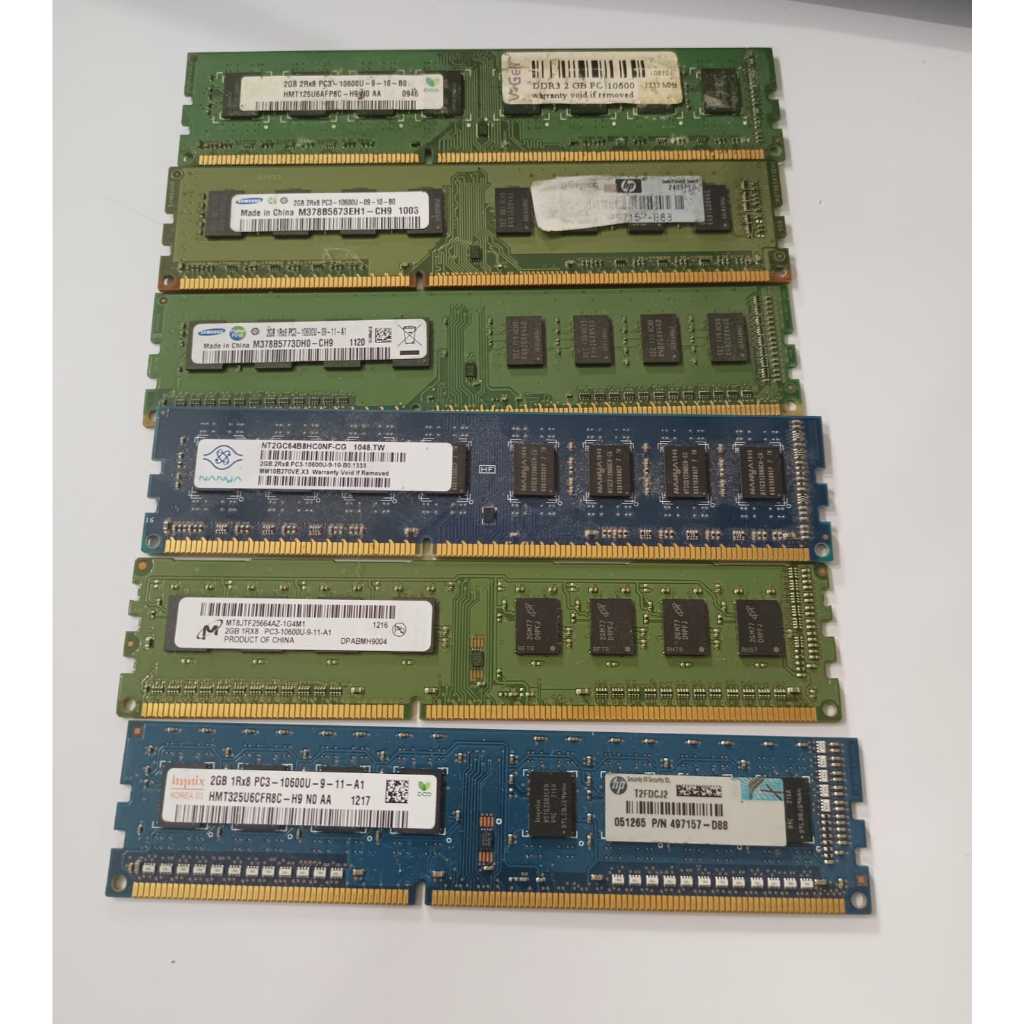 MEMORY RAM PC DDR3 2GB 1RX8 2RX8 PC3 10600U  Rendom