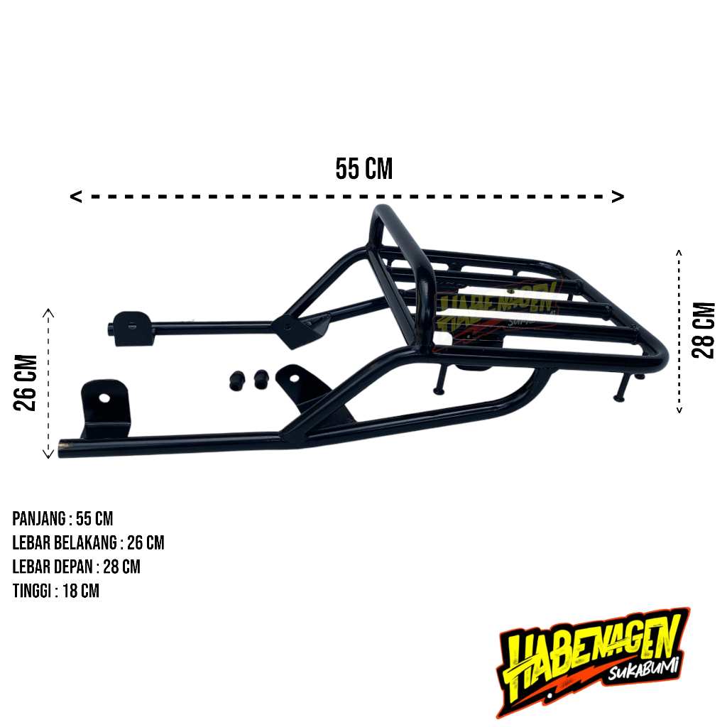 BEHEL BELAKANG WIN CUSTOM | begel pegangan planger rack backrak kastem honda win 100 win100 hitam