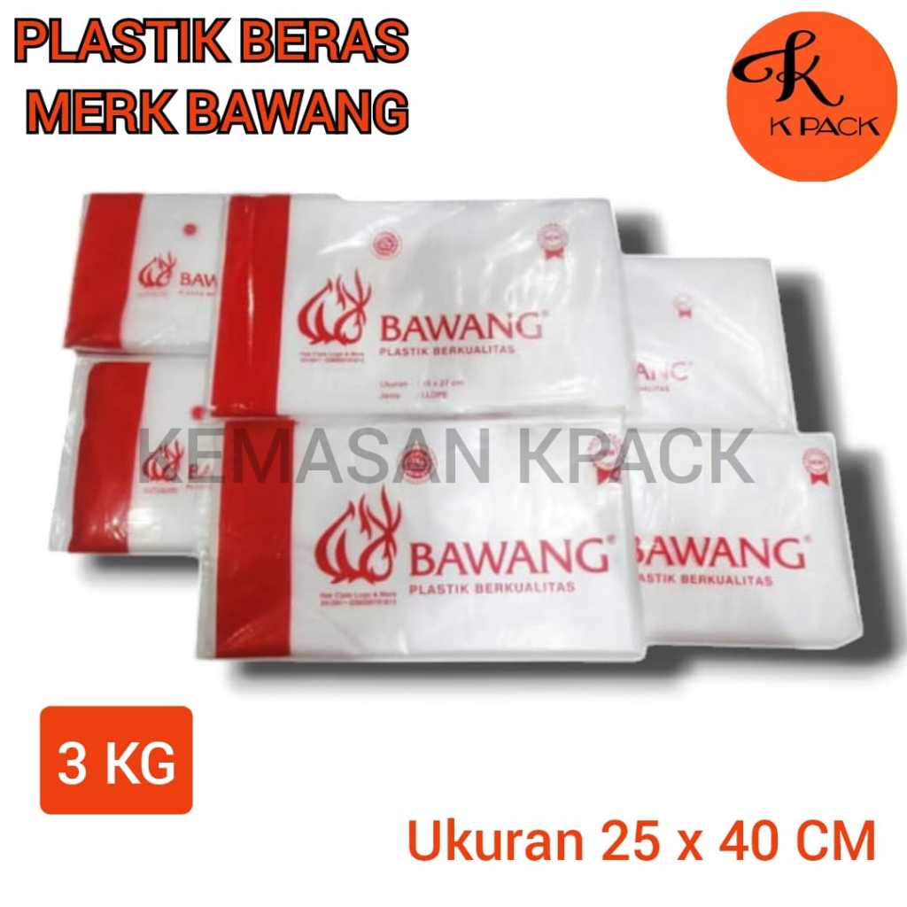KANTONG PLASTIK BERAS 3KG KEMASAN BERAS MERK BAWANG